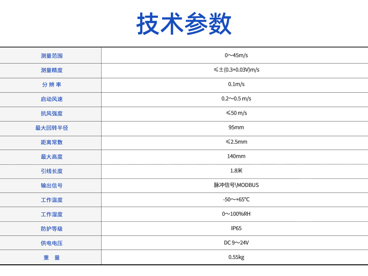 机械三杯式风速传感器